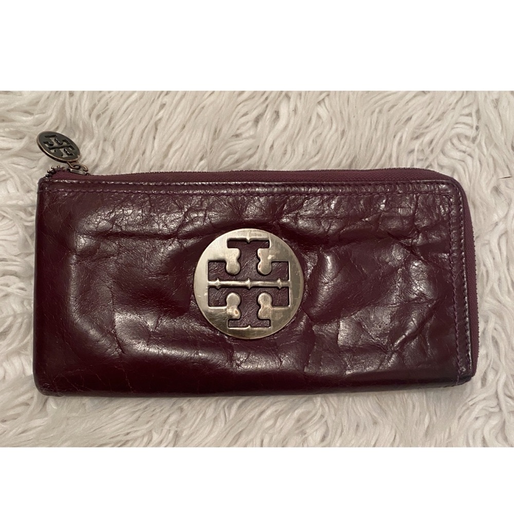 Tory Burch Plum Patent Leather Wallet